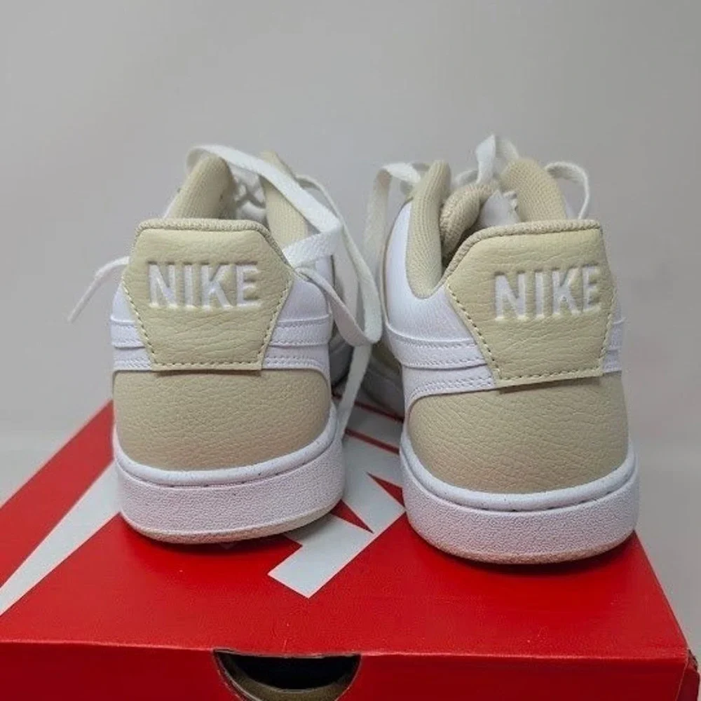 Nike Men's Court Vision Low‎ sneakers tan and white NWT sz 12